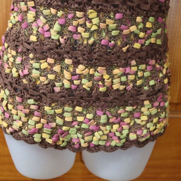 Marilena Chicago Vibrant Crochet Tank Top Medium Y2K Vintage Romania - Picture 3 of 12